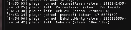 RiceMod live logs panel beside the in-game menu